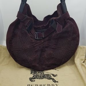 Burberry Prorsum Tote in Brown Suede and Black lea